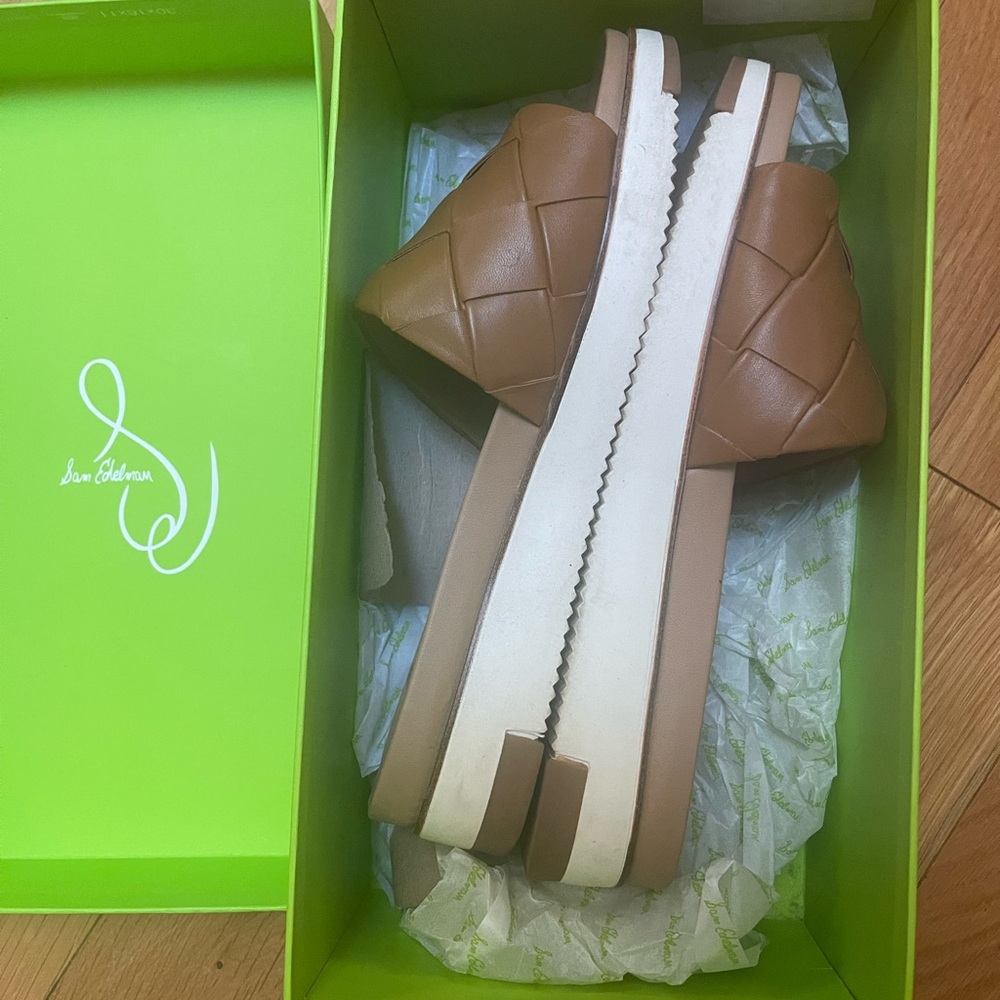 Sam Edelman Tan Woven Slide Sandals - Picture 4 of 8